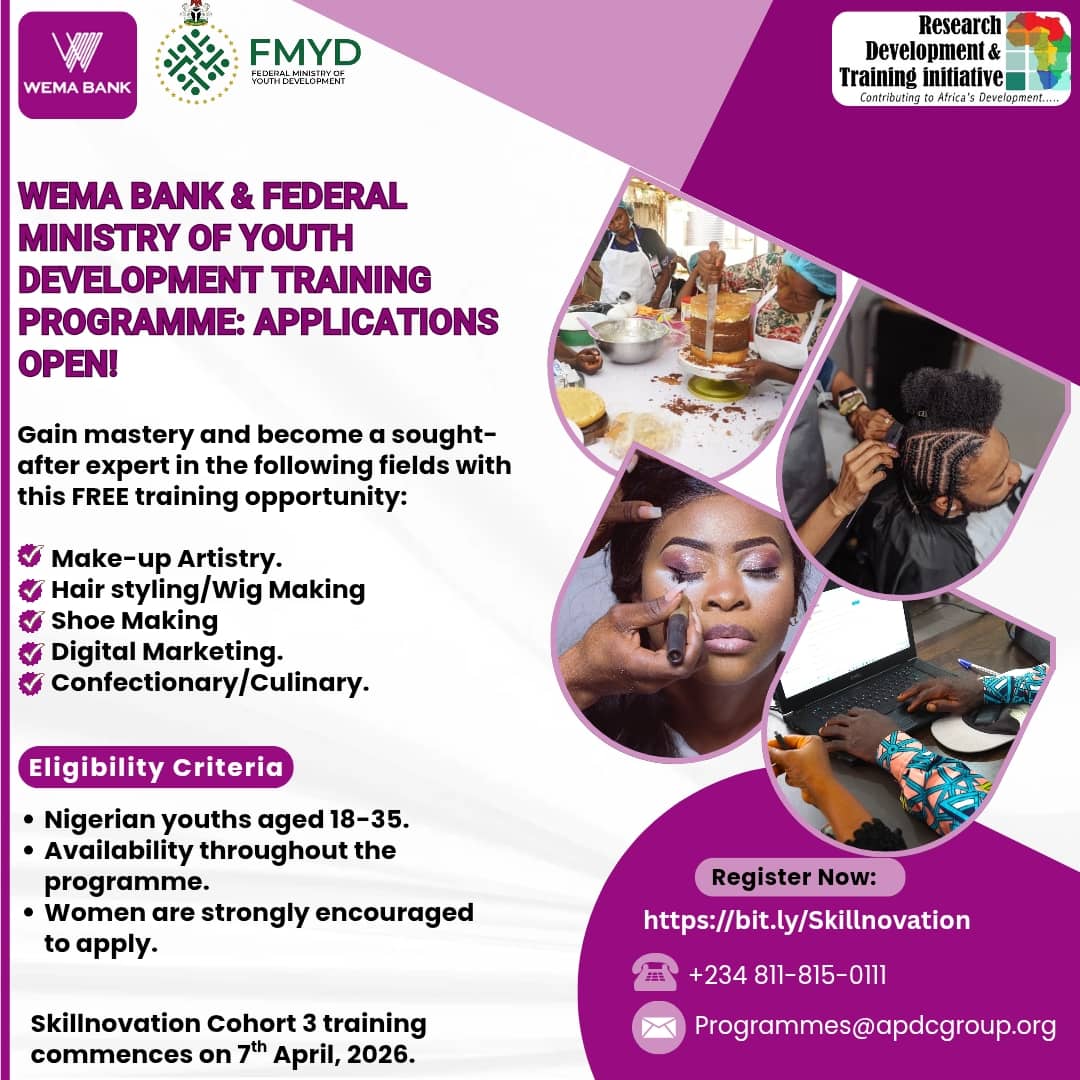 Wema Bank Skillnovation Training Programme 2026 | APDC Group
